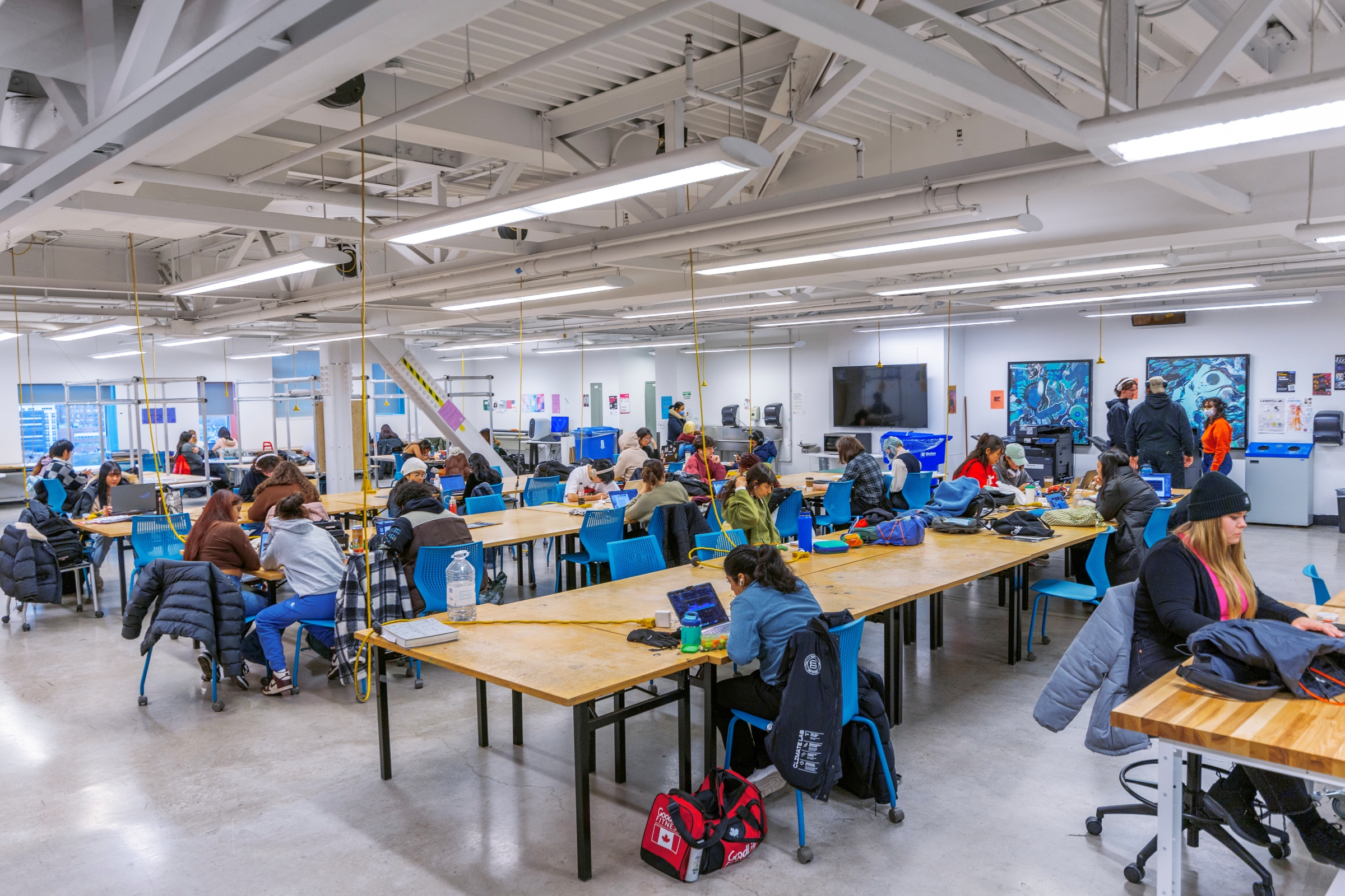 Students studying in the classroom.