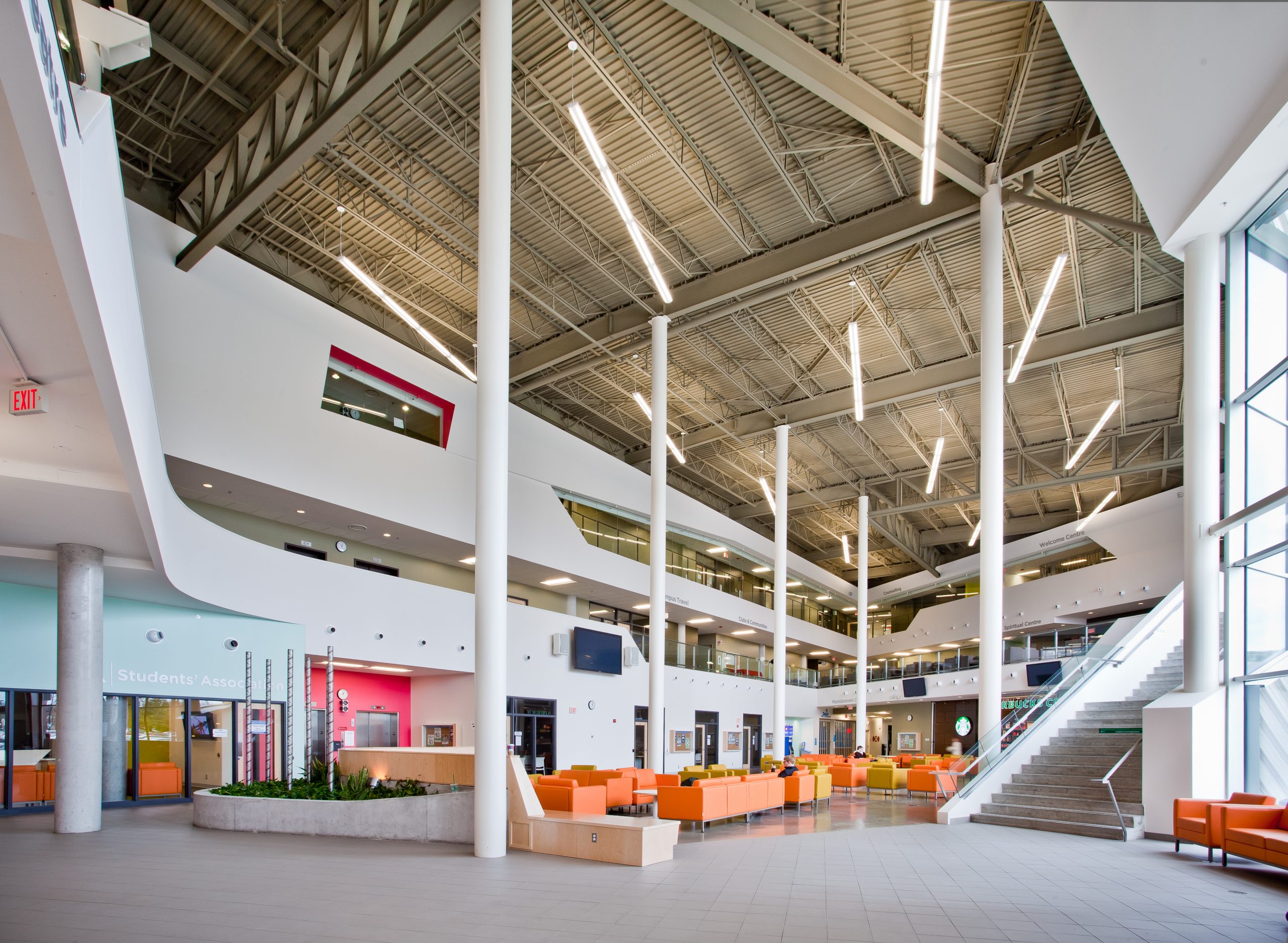 Interior shot of Algonquin College's Student Commons