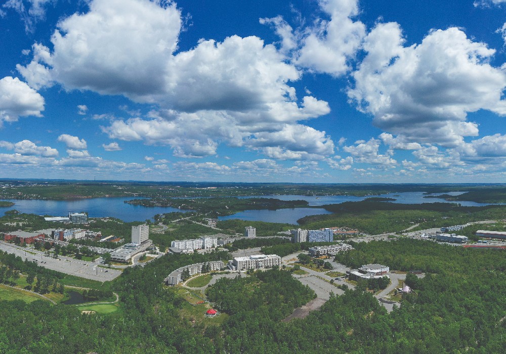 An aerial view of the Laurentian University campus.