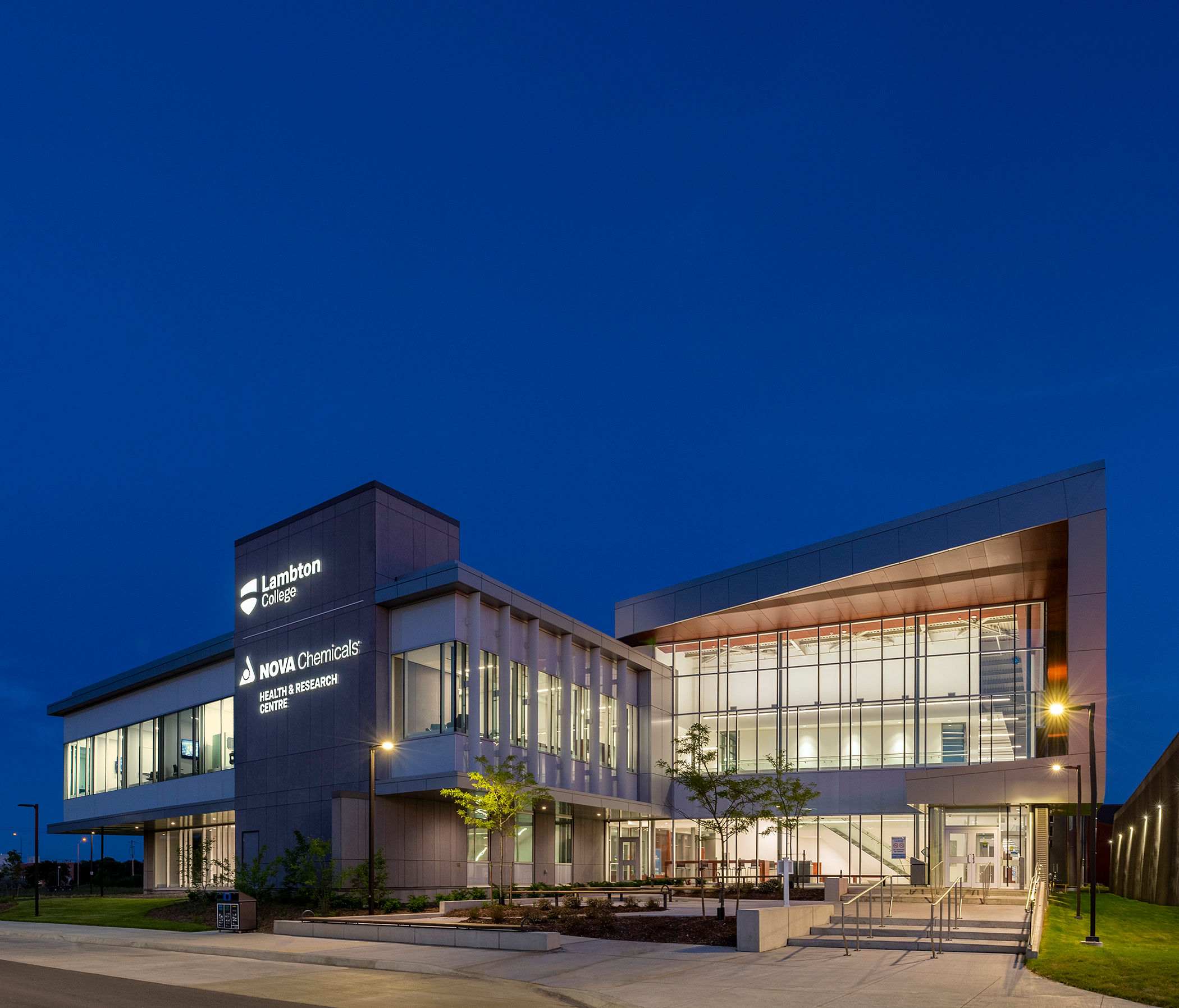 Alternate angle of main Lambton College south building in Sarnia, Ontario.