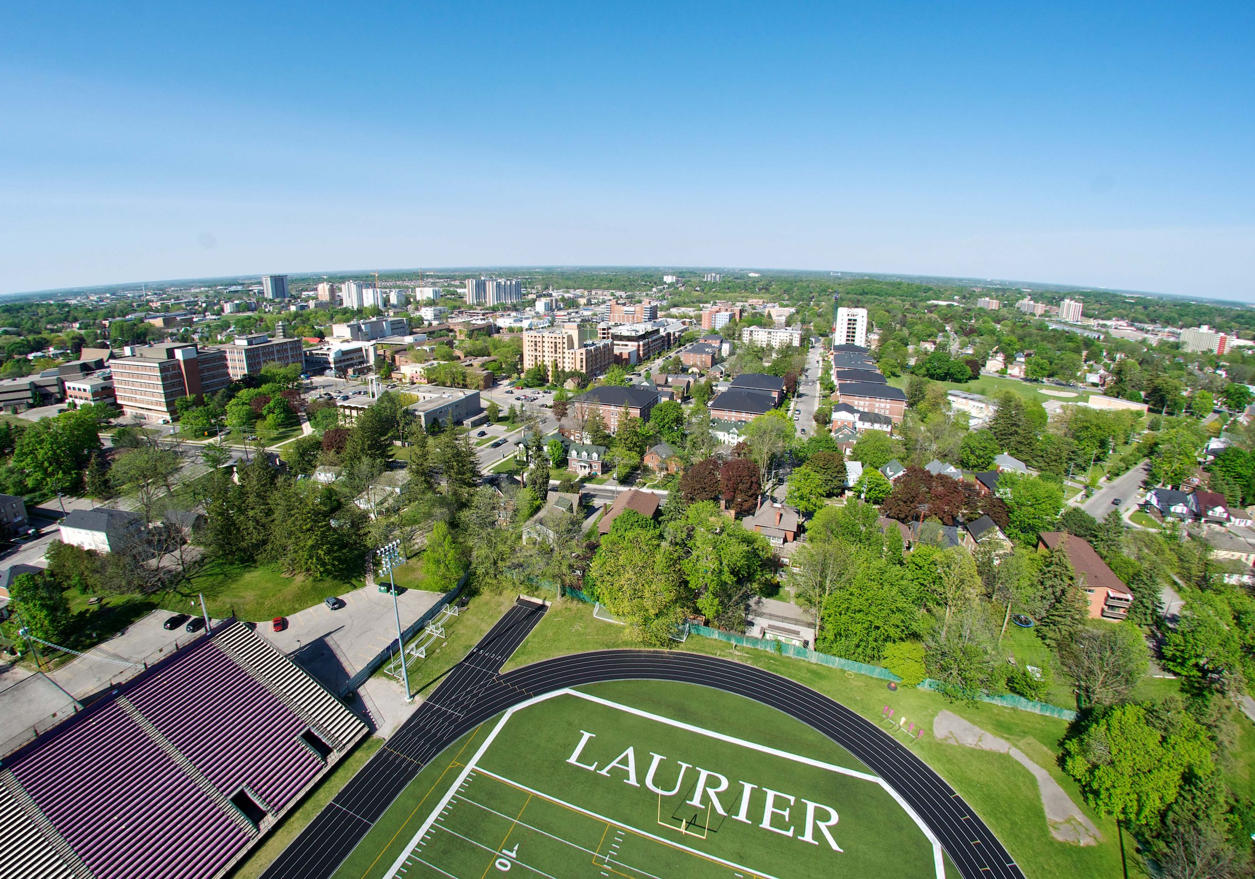 Aerial shot of Alumni Field