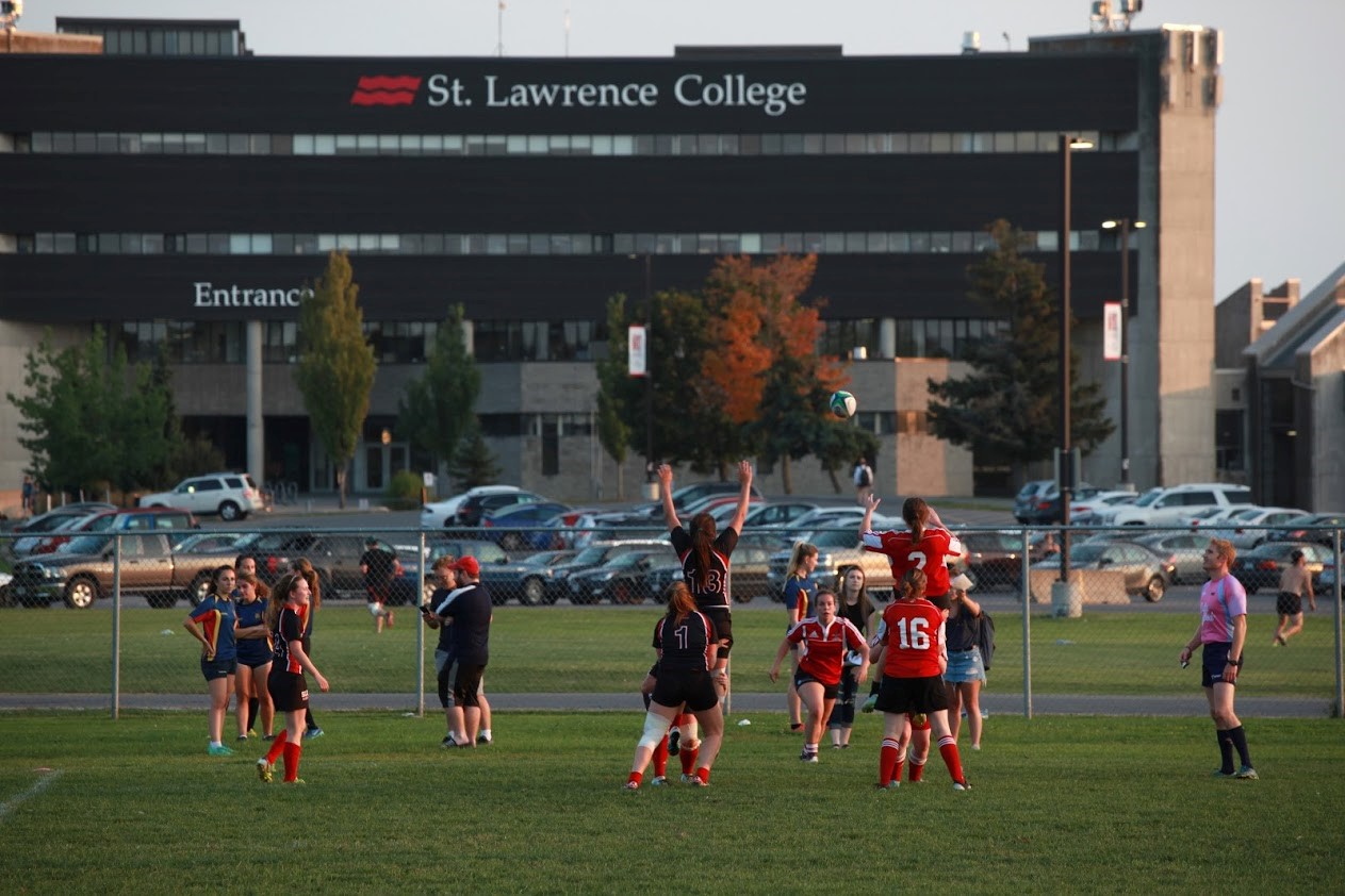 St. Lawrence Womens Rugby team Practicing